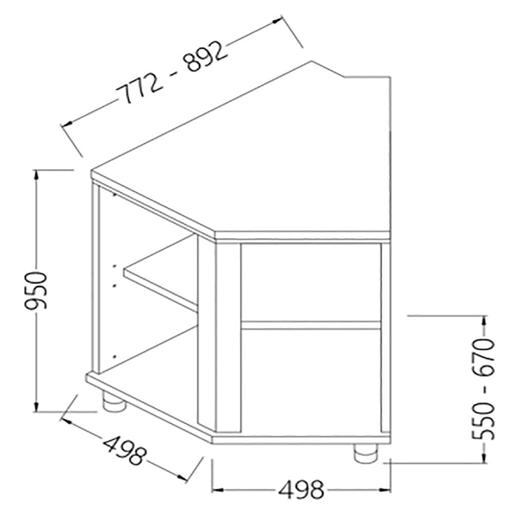 Comptoir de bar neutres section caisse 45° ouvert - Diamond