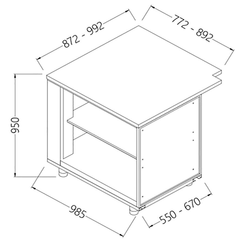 Comptoirs de bar neutres - section caisse 90° - ouvert - Diamond