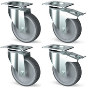 Roues inox par 4 - pivotantes - 2 à frein - Diamond