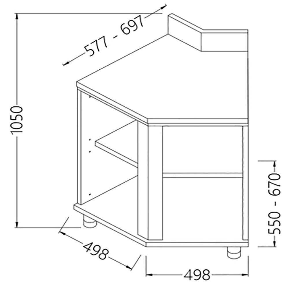 Angle arrière neutre - ouvert 45° avec dosseret - Diamond
