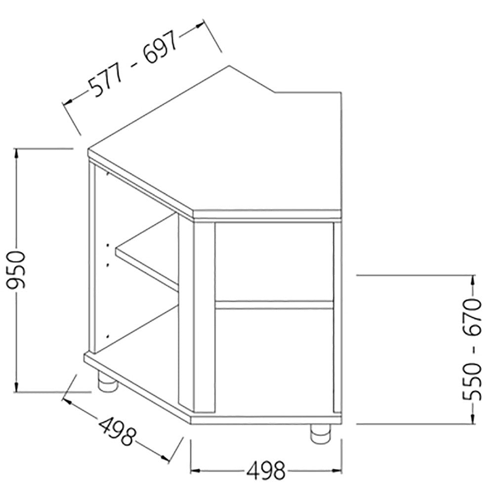 Angle arrière neutre - ouvert 45° - Diamond