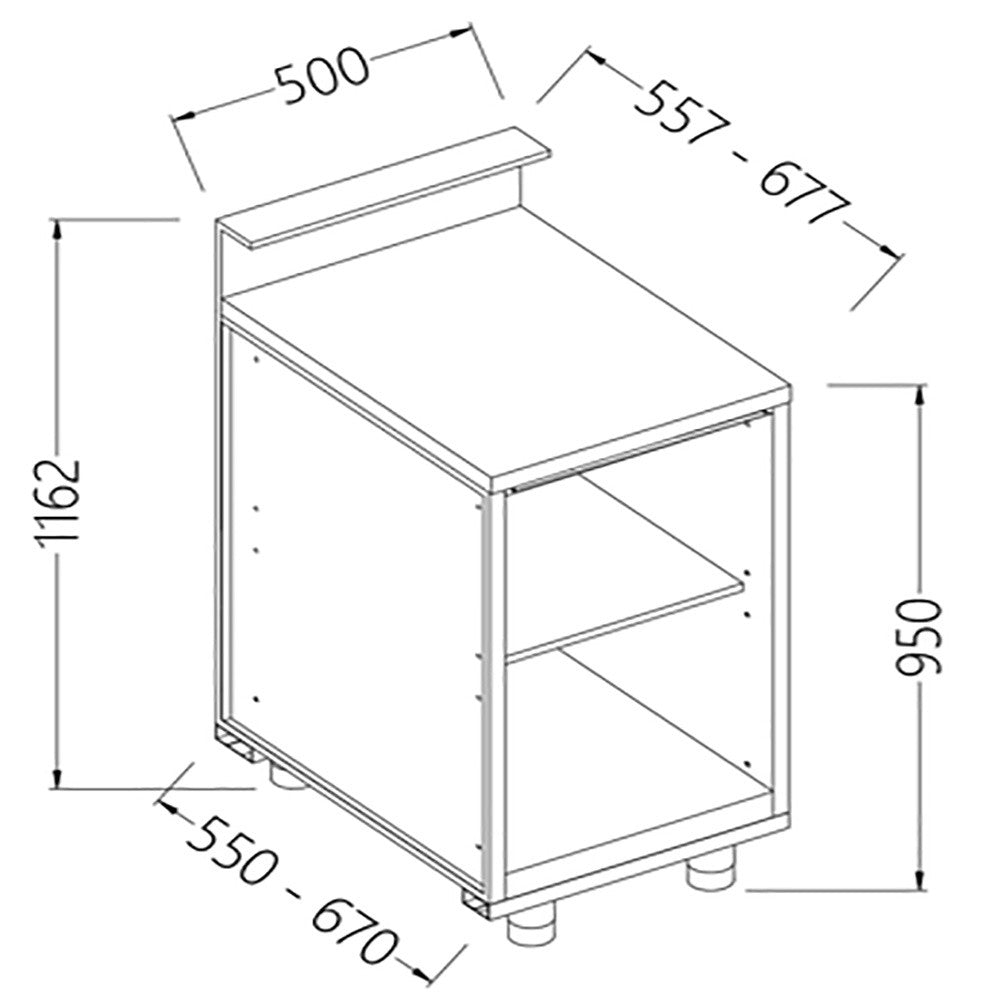 Comptoir de bar neutre 500 x 550 x 1162 - Diamond