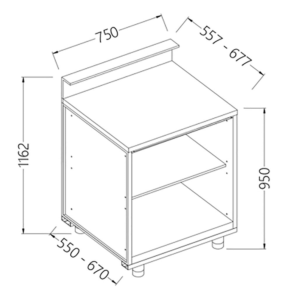 Comptoirs de bar neutres 750 x 550 x 1162 - Diamond