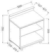 Comptoir de bar neutre 1000 x 550 x 1162mm - Diamond