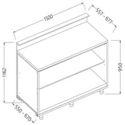 Comptoir de bar neutre 1500 x 550 x 1162mm - Diamond