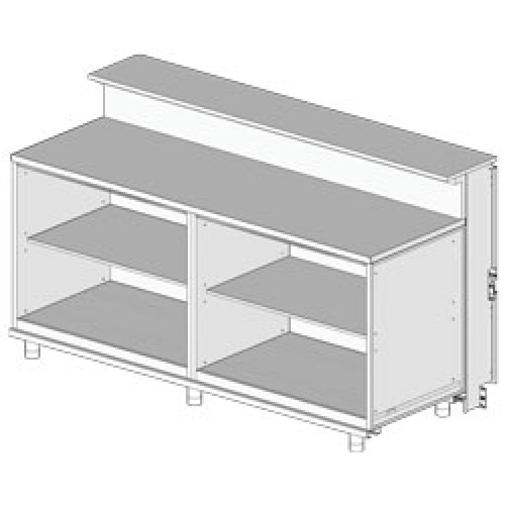 Comptoir neutre avec tablette service - 2100mm - Diamond