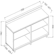 Comptoir de bar neutre 2100 x 550 x 1162mm - Diamond