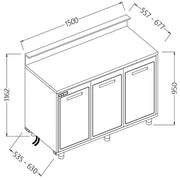 Comptoir de bar réfrigéré 1500 x 535 x 1162mm - Diamond