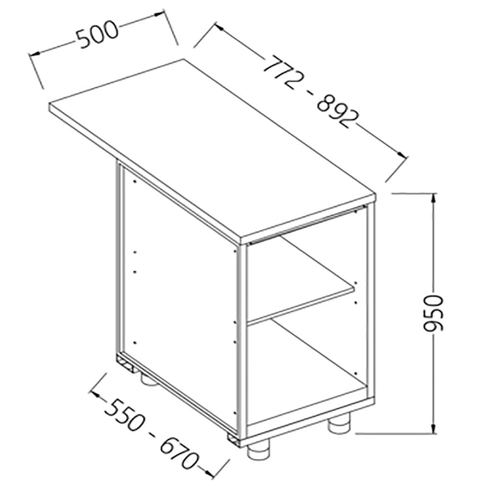 Comptoir neutre - caisse 500x890x950mm - Diamond
