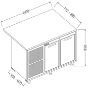 Comptoir de bar réfrigéré b.t. section caisse- moteur - Diamond