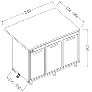 Comptoir de bar réfrigéré- moteur -section caisse - Diamond