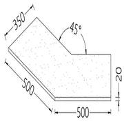 Option - tablette de service angle 45°- 20 mm strat. - Diamond
