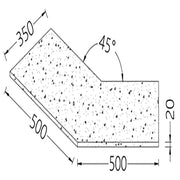 Option- tablette de service angle 45°- 20 mm- pierre - Diamond