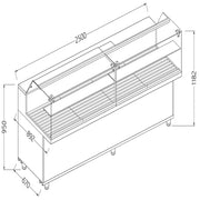Vitrine snack pour pain vitres basses 2500mm - Diamond