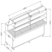 Vitrine snack pour pain vitres hautes 2100mm - Diamond