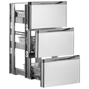 Kit bloc tiroirs acier inox 3 fois 1/3 - Diamond