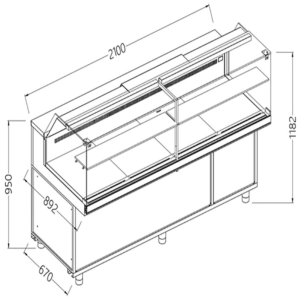 Vitrines réfrigérées ventilées pour les snacks - Diamond