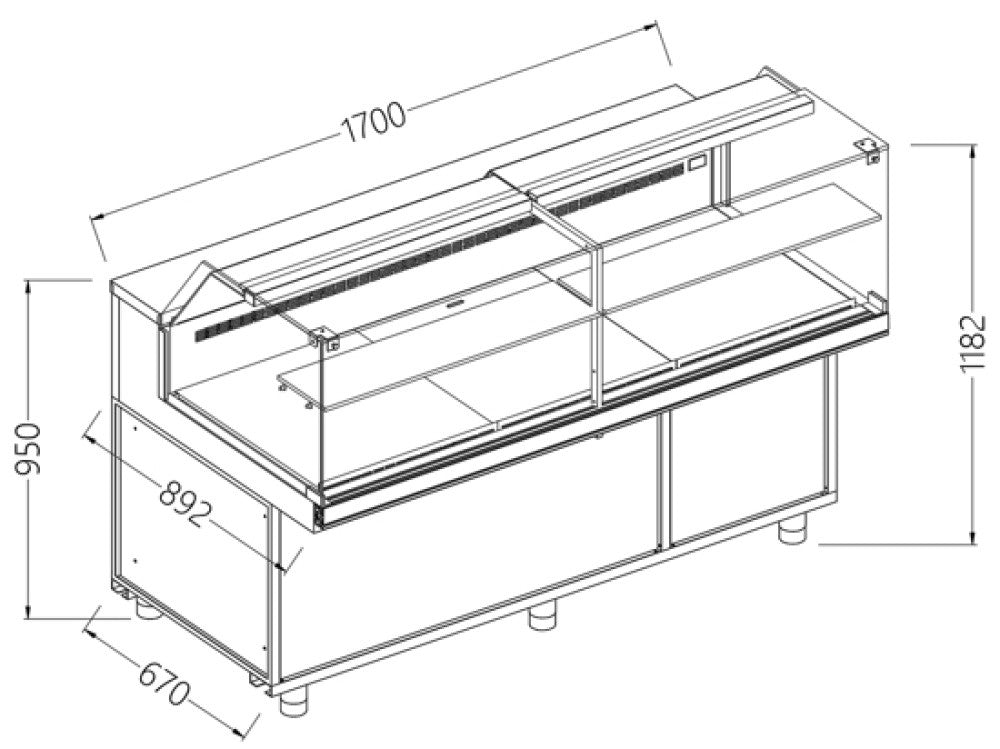 Vitrine réfrigérée ventilée pour les snacks - Diamond