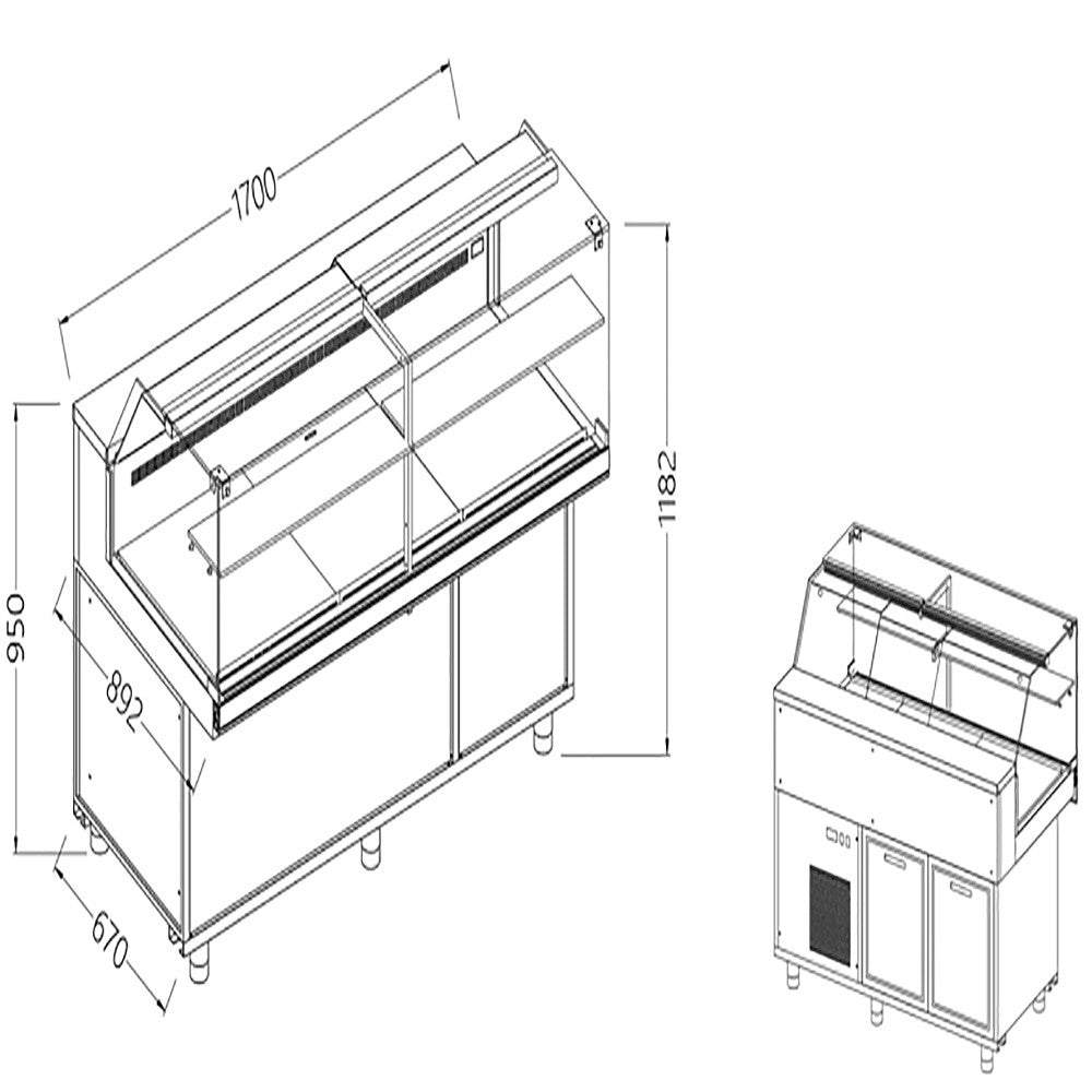 Vitrines réfrigérées ventilées pour les snacks - Diamond