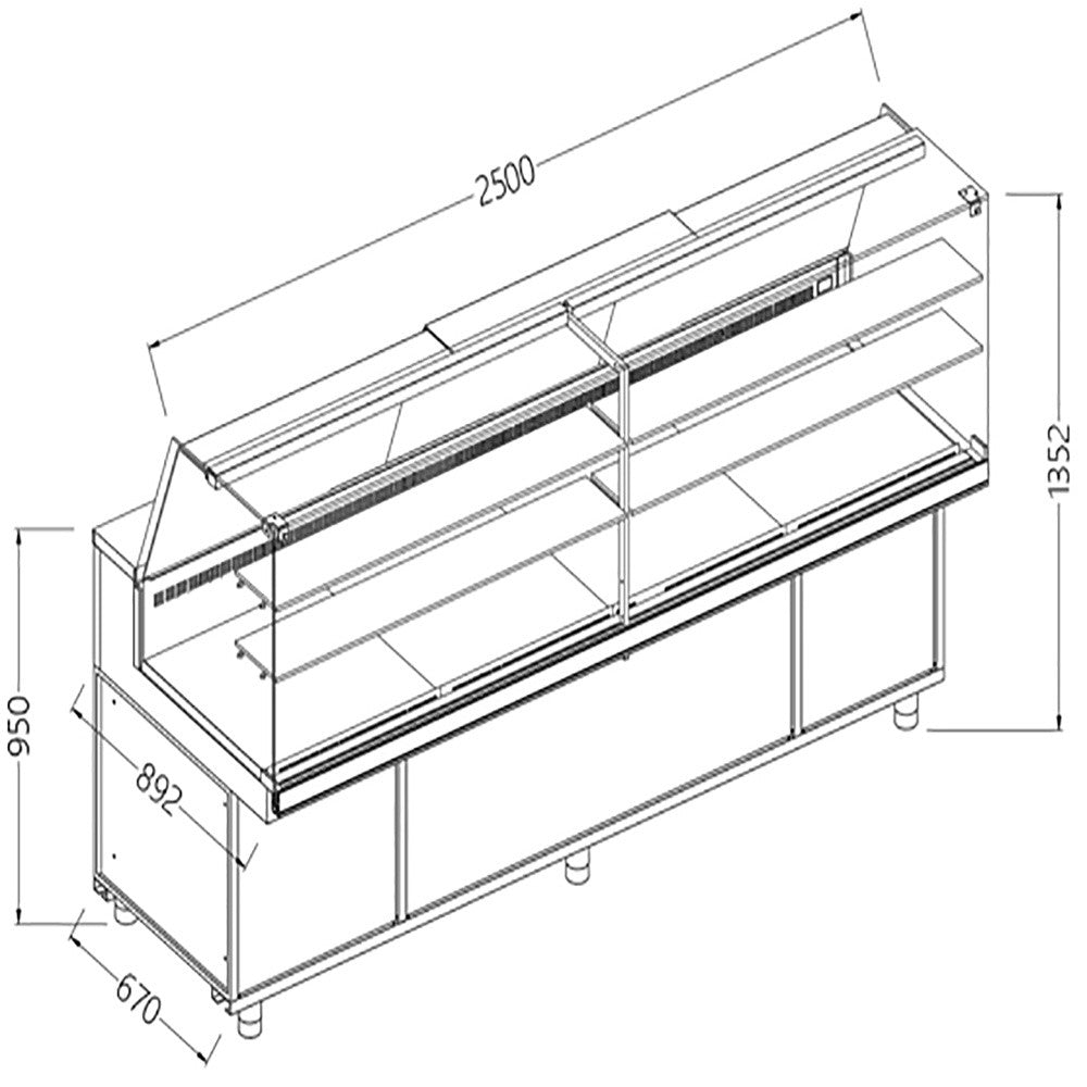 Vitrine réfrigérée ventilée pour les snacks - Diamond