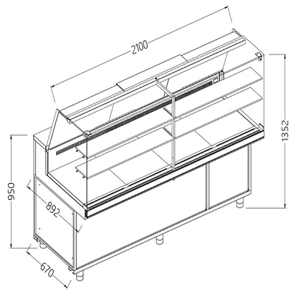 Vitrine réfrigérée ventilée- snacks- réserve - Diamond