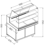 Vitrines réfrigérées ventilées pour snacks 1000mm - Diamond