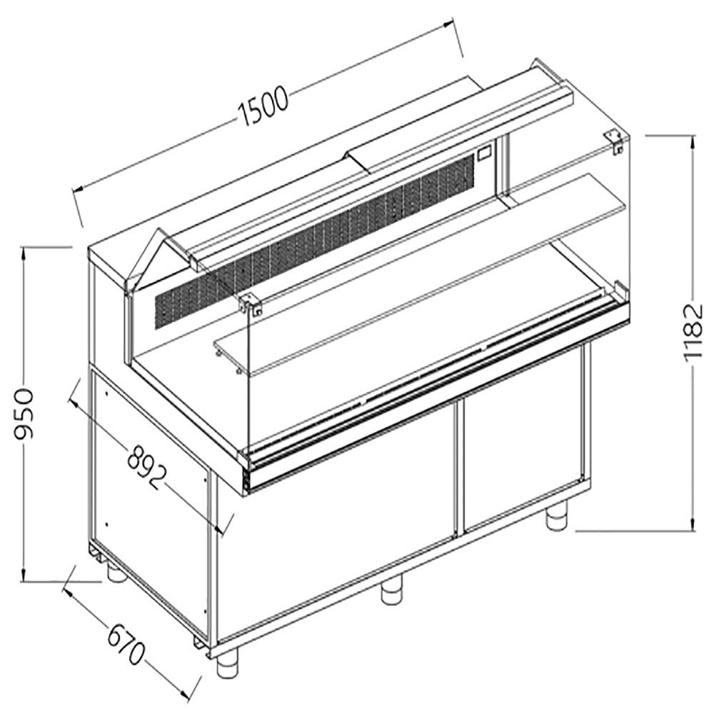 Vitrines réfrigérées statiques pour les snacks vitres basses - Diamond