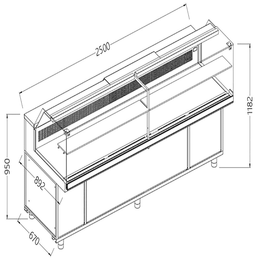 Vitrine réfrigérée et statique pour snacks - Diamond