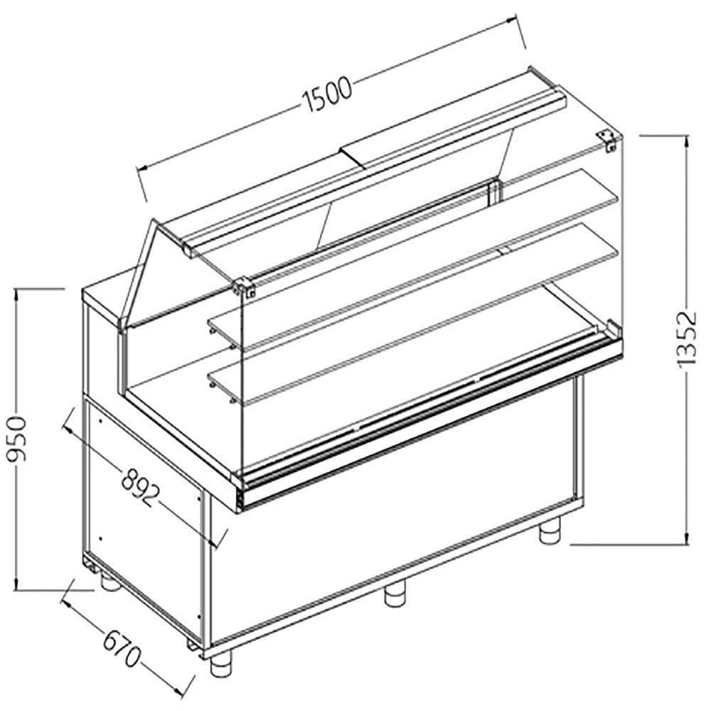 Vitrines neutres pour snacks - vitres hautes - Diamond