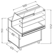 Vitrines neutres pour snacks- vitres hautes - Diamond