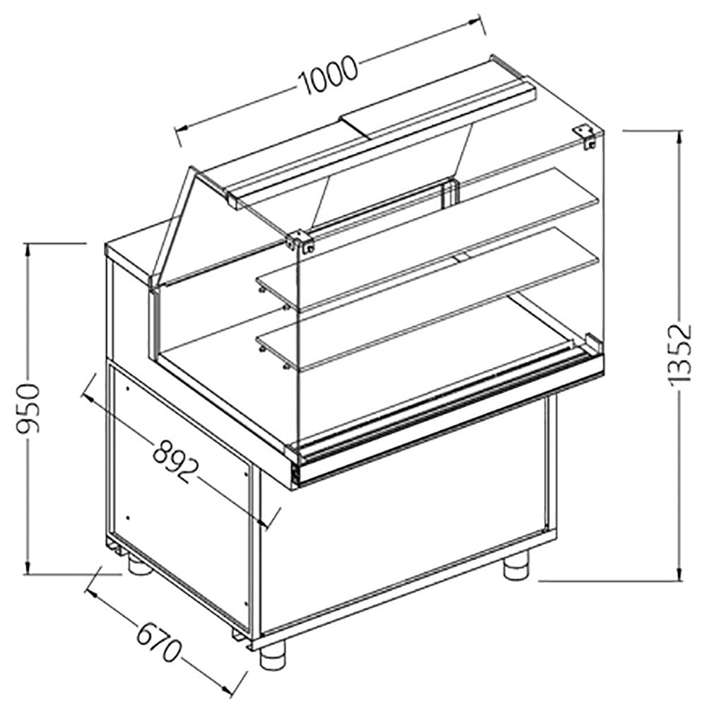 Vitrines neutres pour snacks- vitres hautes - Diamond