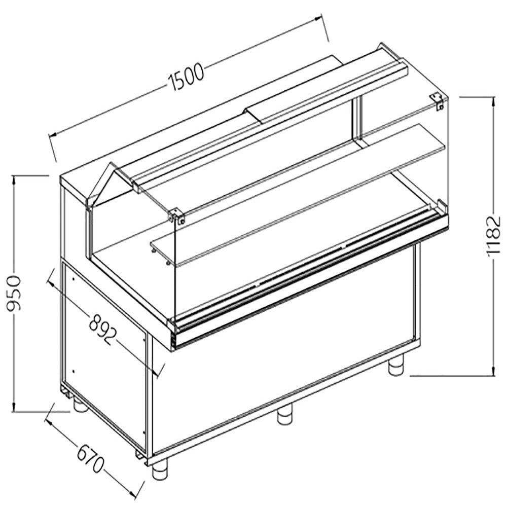 Vitrines neutres pour snacks-vitres basses - Diamond