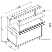 Vitrines neutres pour snacks -vitres basses - Diamond