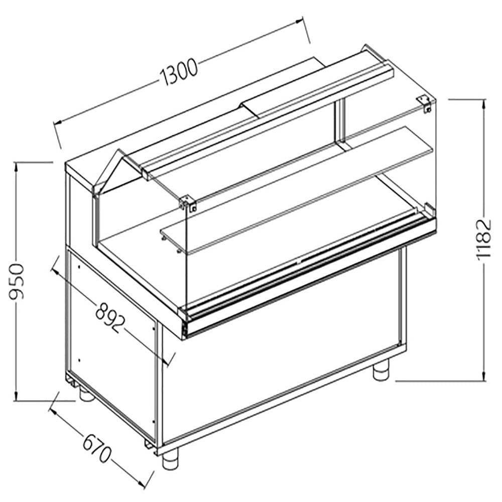 Vitrines neutres pour snacks -vitres basses - Diamond