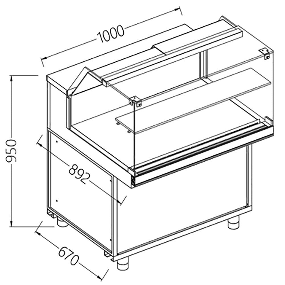Vitrines neutres pour snacks- vitres basses - Diamond