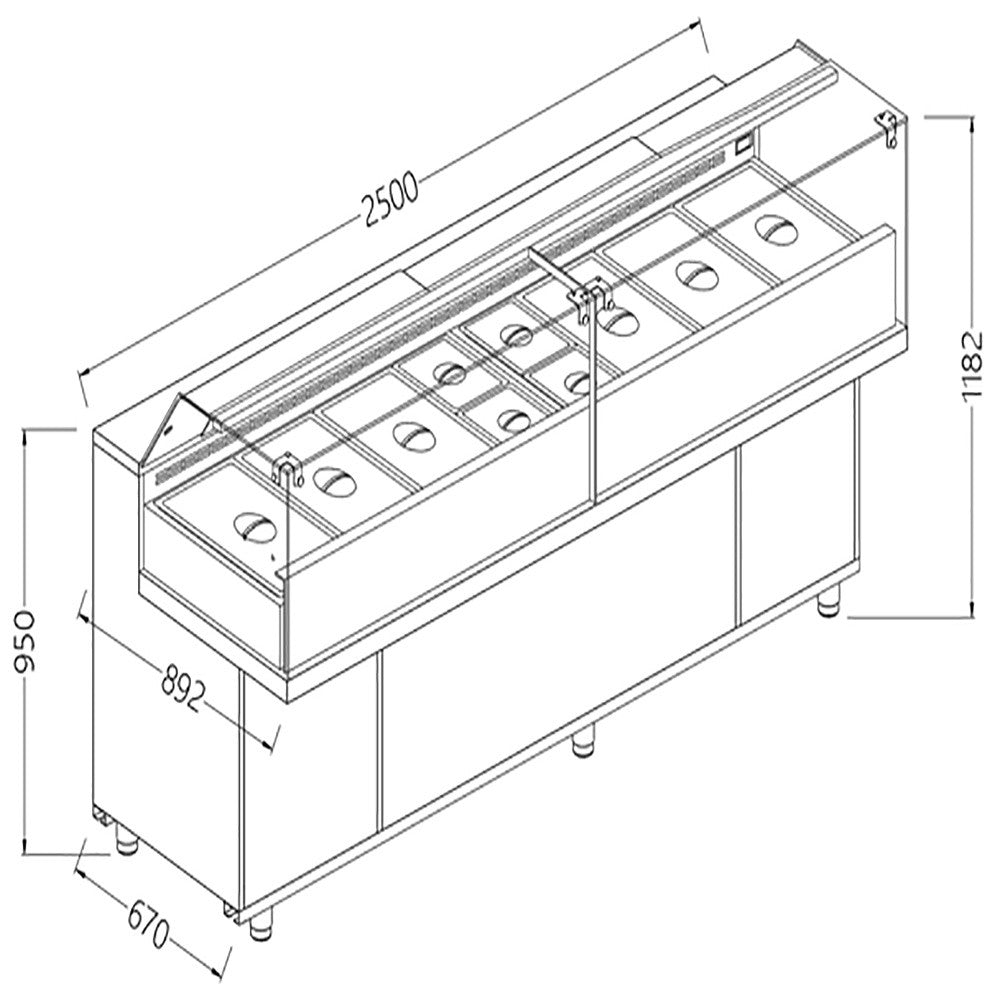 Vitrine snack saladette - Diamond