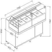 Vitrine snack saladette - Diamond