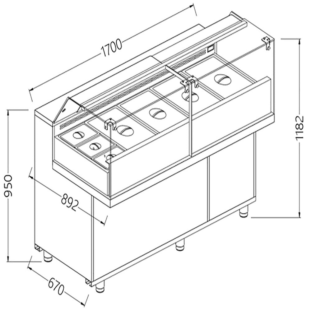 Vitrine snack -saladette - Diamond