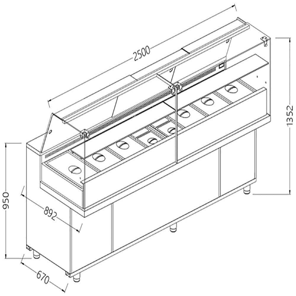 Vitrine snack saladette - Diamond