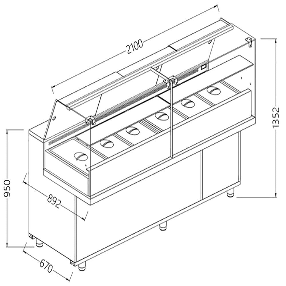 Vitrine snack saladette + groupe - Diamond