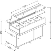 Vitrine snack saladette - Diamond