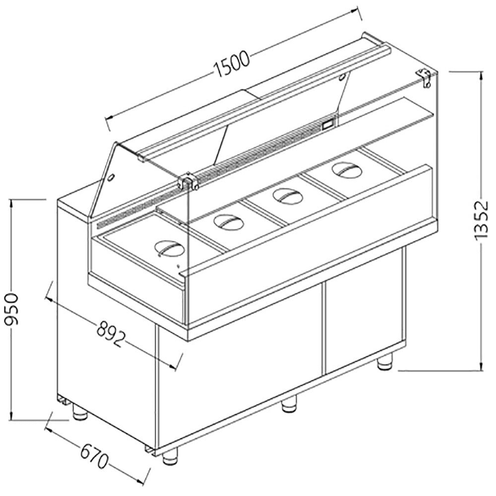Vitrine snack saladette - Diamond