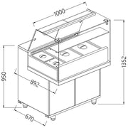 Vitrine snack saladette + groupe 1000mm - Diamond