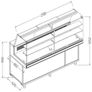Vitrine haute snack chaud-froid statique+ groupe - Diamond