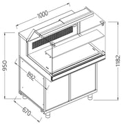 Vitrine snack chaud-froid statique- vitres basses - Diamond
