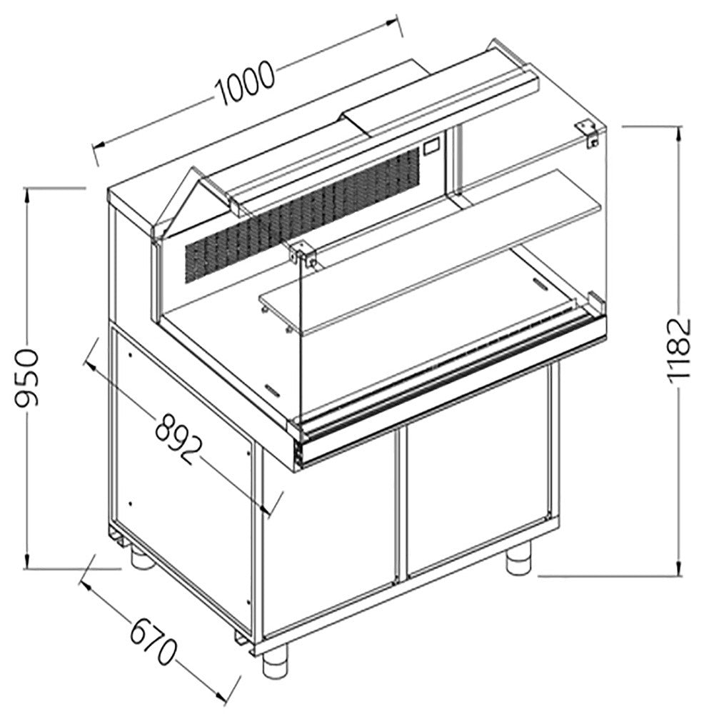 Vitrine snack chaud-froid statique- vitres basses - Diamond