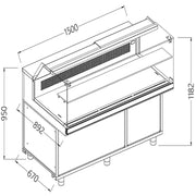 Vitrine chaud-froid statique vitres basses- groupe - Diamond