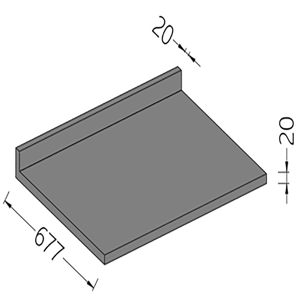 Option- supplément plan de travail à dosseret p 677 mm - Diamond