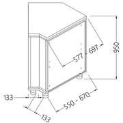 Angle arrière neutre - fermé 45° - Diamond