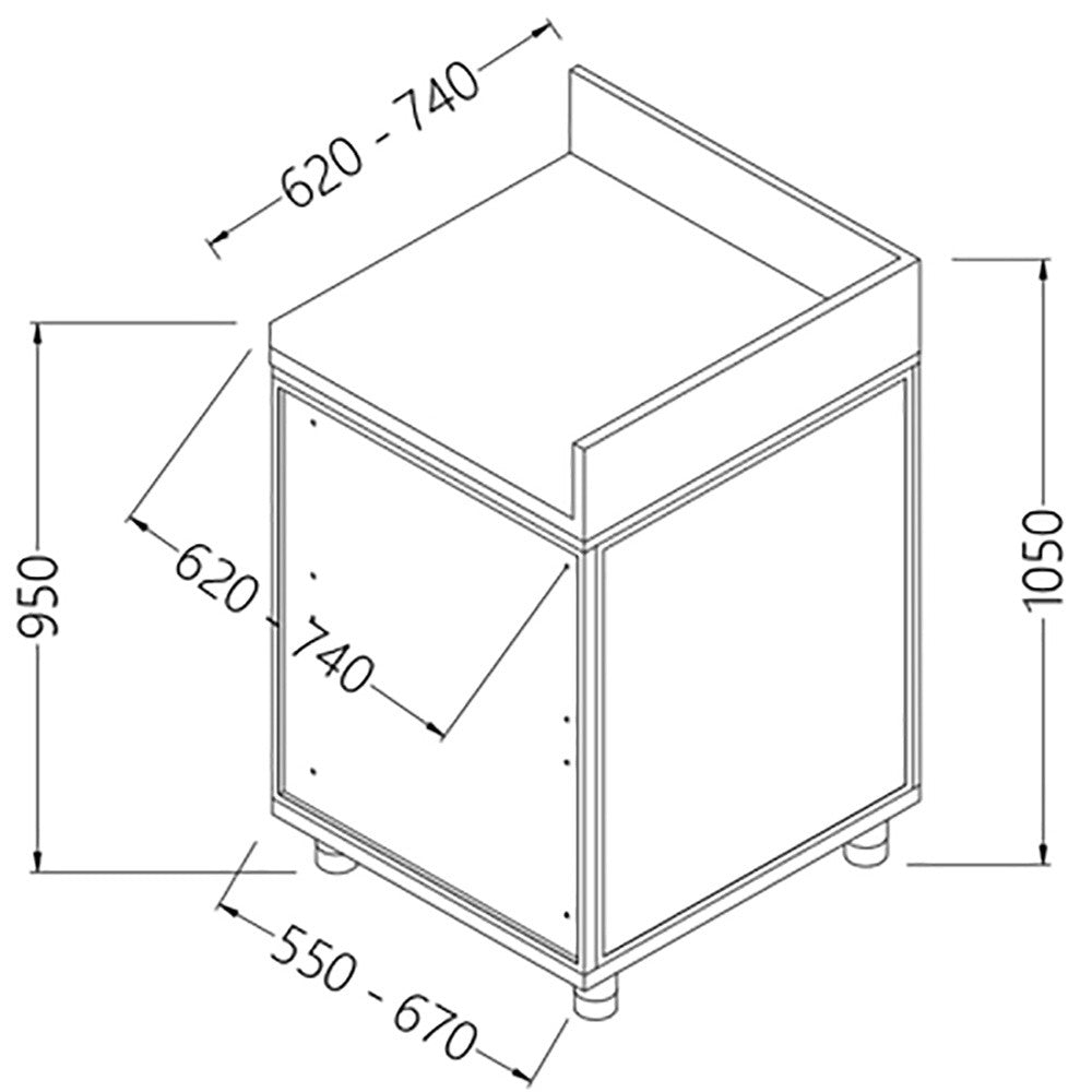 Angle arrière neutre - fermé 90° avec dosseret - Diamond